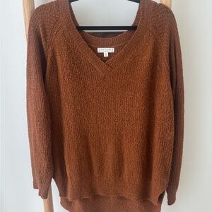 Cozy Rust V-Neck Sweater